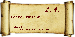 Lacko Adrienn névjegykártya